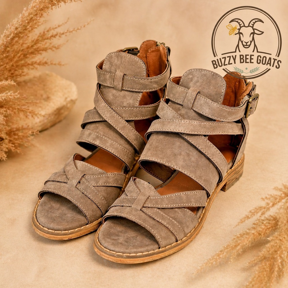 MIIM WOMENS STRAPPY BLOCK HEEL SANDALS TAUPE GLADIATOR SIZE 8
